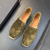 Sepatu Loafer Pria Italia Original Craft, Sepatu Jalan Kaki Kulit Asli yang Bernapas, Sepatu Kasual Pria untuk Empat Musim