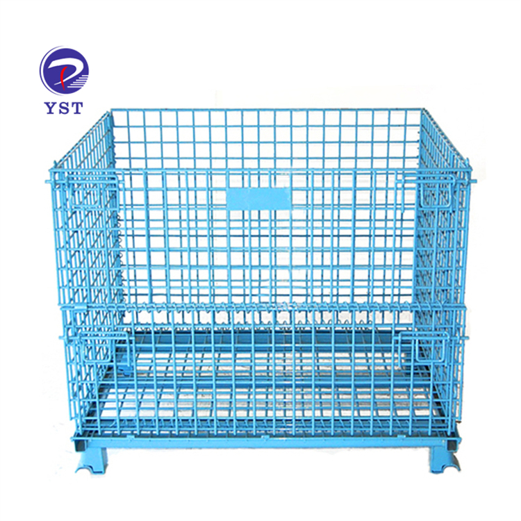 Heavy Duty Stackable Galvanized Metal Folding Steel Wire Mesh Crate ...