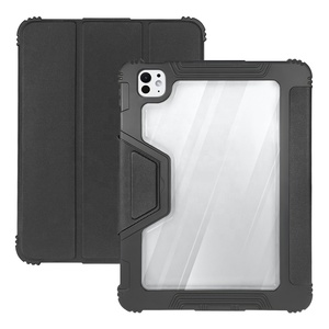 Shockproof Smart Tablet <strong>case</strong> For <strong>ipad</strong> Pro 11 M4 2024 Protective Acrylic Clear Back Cover <strong>with</strong> Pencil Holder - Product Image 1