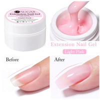 Qianya Professional Boxed Crystal Extension Gel -15ml Formes d'ongles à réglage rapide avec modèle en papier pour Salon & DIY Bulk Wholesale