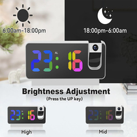Jam Alarm Proyeksi Cermin LED Digital dengan Port Pengisian Daya USB Jam Elektronik Desktop Pintar