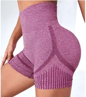 Shorts décontractés à taille haute en nylon à séchage rapide, couleur unie, haute élasticité, leggings de sport, yoga, sans couture pour femmes