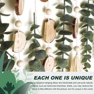 Décoration murale en feuilles d'eucalyptus nordique, tissée à la main, pour la décoration de la pièce, simulation de plantes vertes. - Product Image 3