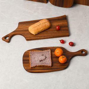 Grande <span class=keywords><strong>planche</strong></span> à découper <span class=keywords><strong>ronde</strong></span> en <span class=keywords><strong>bois</strong></span> de sapele massif d'acacia et noyer de 1.5 <span class=keywords><strong>cm</strong></span> d'épaisseur pour légumes, fruits, pizza, steak et pain - Product Image 3