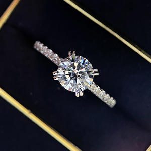 Anello di Diamanti F910 per Donna, Taglio Brillante Rotondo, Diamante Naturale, Stile Classico di Fidanzamento, Equivalente a 1 Carato - Product Image 2