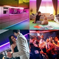 Bande lumineuse LED télécommandée-Flexible 5050 RVB LED Smart Music Sync Changement de couleur Bande lumineuse LED, bandes LED rétroéclairées pour TV