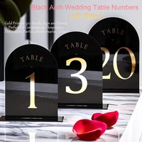Numéros de table noir et or 5x7 Arch Frame numéro de table acrylique 1-30 numéros de table de mariage noir