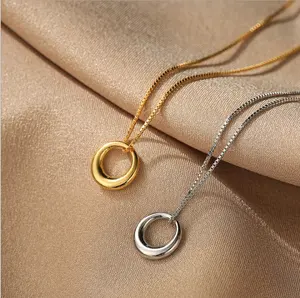Женские Роскошные ювелирные изделия не тускнеет S925 стерлингового серебра маленький круглый круг ожерелье для женщин и девочек