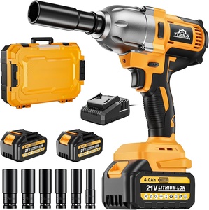Cordless 1/2-Inch Brushless 21V Impact Wrench 850N.m <b>Torque</b> 4000mAh Battery 6 Sockets for Automotive Plumbing Use - Product Image 2