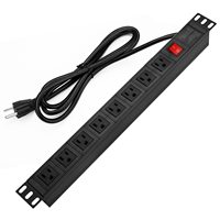 Regleta de Alimentación de Aleación de Aluminio con 8 Tomas de Corriente Estándar de EE. UU., Clasificación IP66, Protector contra Sobretensiones, PDU de Alta Resistencia para Racks de Servidores, 240V