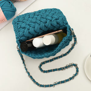 थोक नवीनतम डिजाइन बैग कपड़ा लाइन Crochet महिलाओं के कंधे बैग दूत बैग हस्तनिर्मित हैंडबैग - Product Image 5