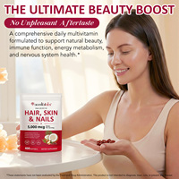 Acentiallabs Capsules molles pour femmes, sans soja, sans produits laitiers, sans gluten, pour la santé des cheveux, de la peau et des ongles