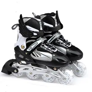 skate roller shoes Adjustable Size Sliding Obstacle Professional Row Ice Skates Shoes Single Flash For kids Adults