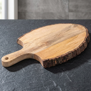 Planche à découper rectangulaire en bois d'éco-mangue avec bord coupé, bloc de découpe jetable pour la cuisine domestique - Product Image 2