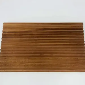 メイドクラシックデザイン3Dインテリアケリング炭化ポプラ木材サイディング木製壁パネル炭化ポプラパネル