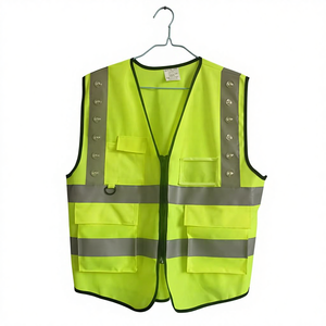 Gilet de sécurité réfléchissant QIAOSAFETY, classe 2 ANSI, avec éclairage LED, design multi-poches, logo personnalisé, alimenté par batterie - Product Image 2