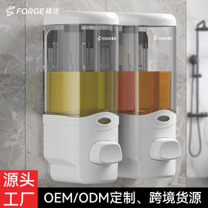 Feng Jie Wall Mounted Double Head Soap Dispenser 300ml Refillable Manual Liquid Soap Dispenser For Bathroom - Product Image 4