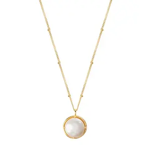 Collier chaîne de perles de luxe minimaliste pour femmes, bijoux en argent sterling, avec pendentif de perles