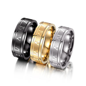 <b>Tungsten</b> Men's Wedding Band <b>Ring</b> 18K Gold Plated Letter Design DJ072 Fashion <b>Rings</b> - Product Image 1