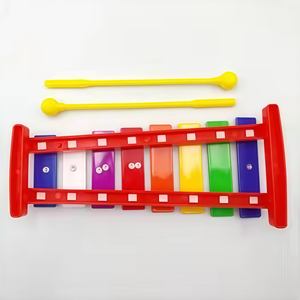 Support en plastique <span class=keywords><strong>Xylophone</strong></span> avec 8 barres métalliques colorées Ensemble de percussions musicales pour enfants Fête de <span class=keywords><strong>famille</strong></span> KTV Jouer des chansons en gros - Product Image 2