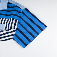 Chemise décontractée pour homme à col cubain personnalisé en satin imprimé numérique, patchwork, à carreaux et rayures, coupe carrée, manches courtes