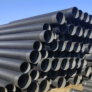 Tuyau de drainage corrugué en HDPE DWC DN300-1200 SN8 SN16 EN 13476 pour les canalisations souterraines municipales d'eaux pluviales et d'égouts - Product Image 3
