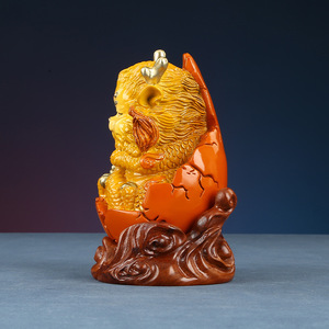 Qilin Cub <b>Egg</b> Pet Copper Feng Shui Ornament Home Office Desk Birthday Gift - Product Image 3