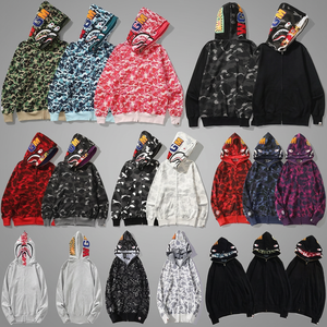 Sudadera con capucha extragrande con cremallera y estampado sólido, estilo urbano, con capucha doble, de algodón y bambú ecológico, OEM, para primavera - Product Image 3