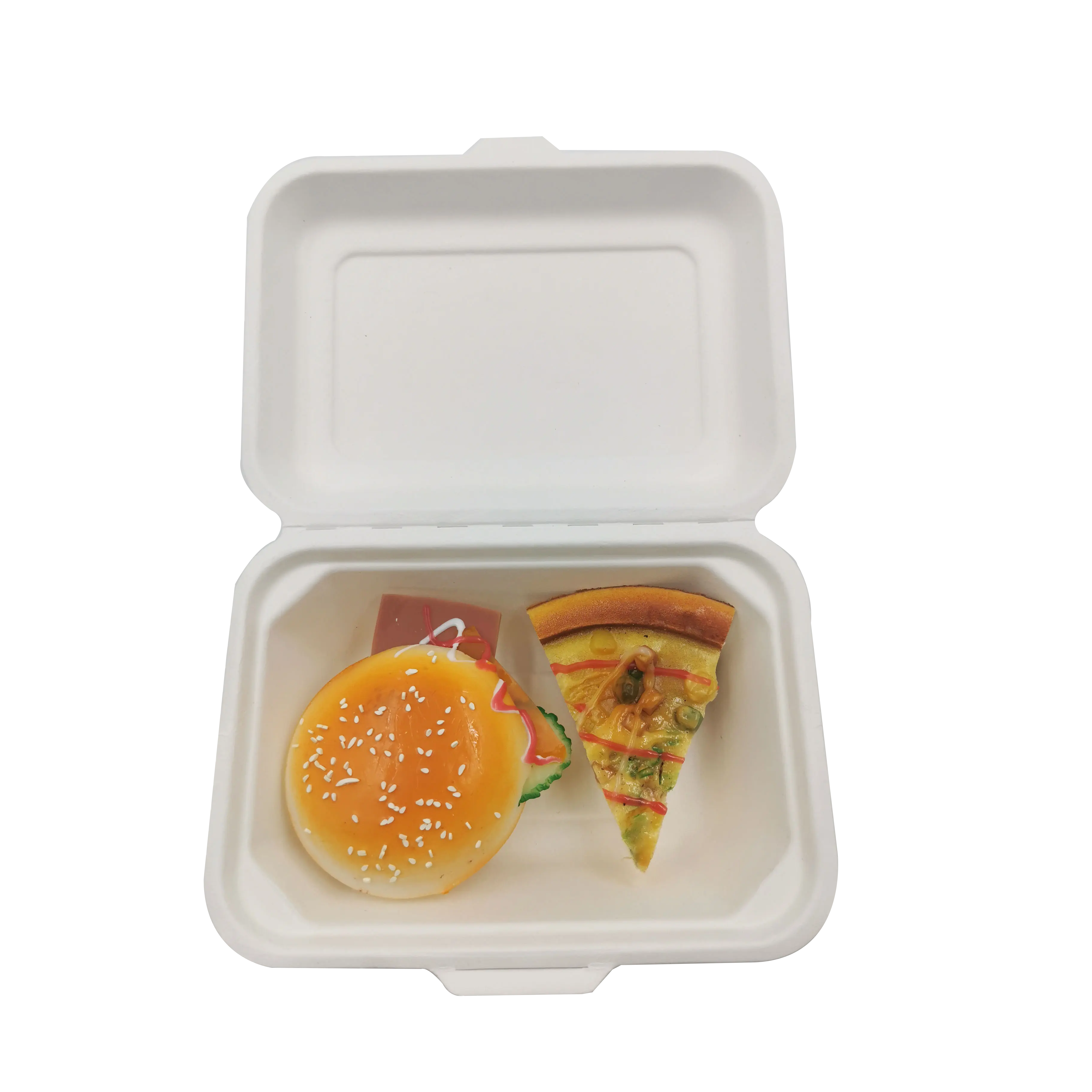 Kostenlose Probe Günstige 600ml Einweg umwelt freundliche Fast-Food-Behälter Verpackung Mikrowellen geeignete Clamshell-Lunch-Container-Boxen