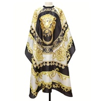 Vente en gros de cape de barbier en polyester noir avec logo personnalisé cape de salon tablier de coiffure
