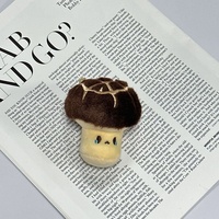 Porte-clés pendentif en peluche de la série Légumes Mignons, rembourré en coton PP, en forme de champignon Lingzhi, jouet breloque adorable et réaliste, cadeau pour machine à griffes