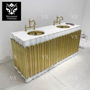 <span class=keywords><strong>Mueble</strong></span> <span class=keywords><strong>de</strong></span> baño <span class=keywords><strong>de</strong></span> <span class=keywords><strong>lavabo</strong></span> doble <span class=keywords><strong>de</strong></span> lujo <span class=keywords><strong>de</strong></span> gama alta con mostrador <span class=keywords><strong>de</strong></span> acero inoxidable y mármol <span class=keywords><strong>Lavabo</strong></span> <span class=keywords><strong>de</strong></span> alta estética <span class=keywords><strong>de</strong></span> diseño moderno - Product Image 5
