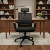 Chaise de bureau confortable pour fournisseur, chaise ergonomique réglable et pivotante avec accoudoirs, coussin d'assise souple pour bureau et salle de réunion