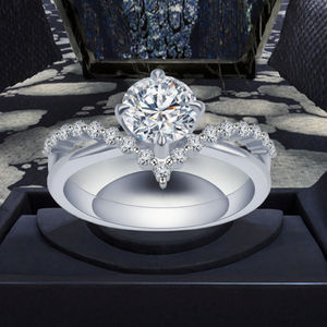 Anillo de Compromiso Clásico con Certificado IGI, Chapado en Oro, Corte Redondo, Diamante Cultivado en Laboratorio de 1 Quilate, Regalo para Mujer - Product Image 2