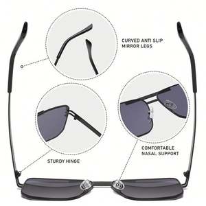 Lunettes de soleil vintage personnalisées 2025 pour hommes et femmes, en métal, style pilote, UV400, double pont, carrées - Product Image 5