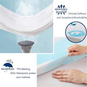 大人用ニットベッドマットカバーホーム病院用,カスタマイズフィット冷却ジャカード寝具防水竹マットレスプロテクター - Product Image 2