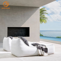 Chaise longue d'extérieur imperméable en forme de pouf, rembourrée, blanche, pour piscine, villa, terrasse, plage, complexe hôtelier