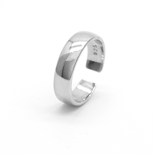 925 Sterling Silver Smooth Plain Adjustable Open Band Ring Simple Ring Versatile Women Jewelry Wholesale Factory Custom
