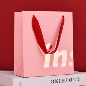 Sacs de courses en papier de luxe écologiques, imperméables et résistants avec poignée en ruban pour vêtements, impression de logo personnalisée – Offre Spéciale - Product Image 3