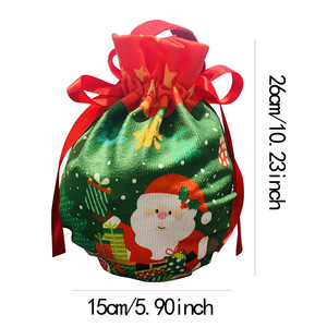 ถุงของขวัญคริสต์มาสผ้า ขนาดเดียว ของชำร่วยสำหรับงานฉลองคริสต์มาส - Product Image 4