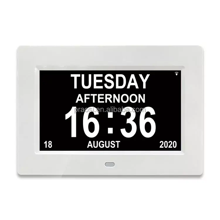 Pros-reloj Digital Extra grande de 7 ", con calendario, alarma de atenuación automática, recordatorios de medicina, para Día, fecha y mes