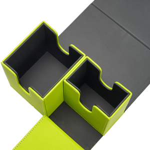 Caja de cartón hecha a mano, cuero PU Cierre magnético comandante caja de almacenamiento protectores de tarjetas mágicas con bandeja de dados - Product Image 5