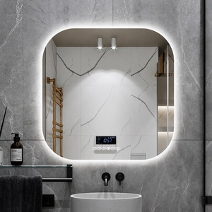 Miroir <span class=keywords><strong>LED</strong></span> intelligent sans cadre CF Square, fonctionnalités personnalisables en option, taille personnalisée 50-100 cm, miroir mural pour salle de bain <span class=keywords><strong>avec</strong></span> éclairage - Product Image 2
