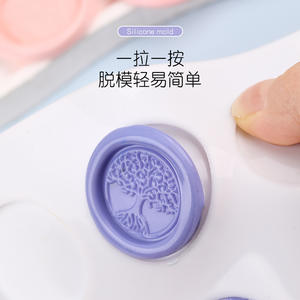 Molde de silicona con 15 agujeros redondos para sellar cera, herramienta de estampado DIY, color blanco, ecológico - Product Image 3