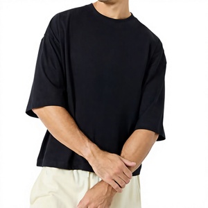 Custom Printed Men's Oversized Drop Shoulder T-<b>Shirt</b> Blank Streetwear Apparel Solid Color Blank Design Boxy Fit T-<b>shirts</b> - Product Image 1