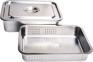 Moderne 32*22 Carré En Acier Inoxydable 304/201 Plateau Perforé En Métal Profond Cuisson Plateau De Nourriture pour La Maison Hôtel <span class=keywords><strong>Restaurant</strong></span> Usine - Product Image 5