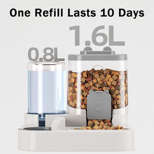 موزع طعام أوتوماتيكي ذكي 2 في 1 للحيوانات الأليفة، وعاء بلاستيكي للطعام الجاف للقطط والكلاب الداخلية - Product Image 2