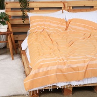 Couvertures de luxe turques personnalisées, jet pur XL, jeté léger, serviette de plage, pique-nique, linge de lit Double, couverture en coton