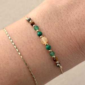 Braccialetto Go2boho Abbondanza e Prosperità. Cristalli di Citrino, Malachite, Avventurina e Quarzo Trasparente. Nuovo regalo per il lavoro. Regalo Portafortuna - Product Image 4