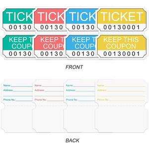 Rollos de Boletos Personalizados en Colores Surtidos para Juegos de Arcade, Canje de Premios, Lotería, Boletos de Lotería Dobles Imprimibles para Ver Películas - Product Image 4